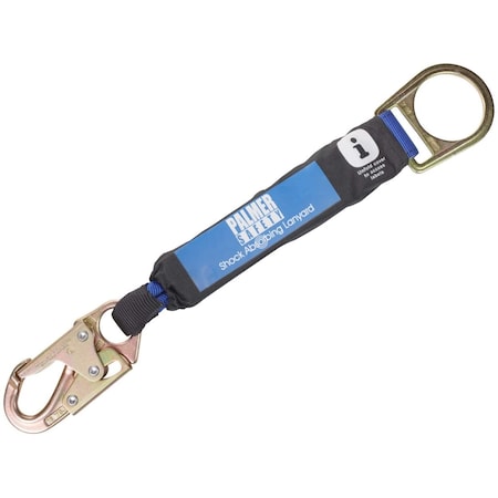 Palmer Safety Shock Absorber Ext, 3/4" Snap Hook, Polyester Webbing, Chafe Guard LS63008